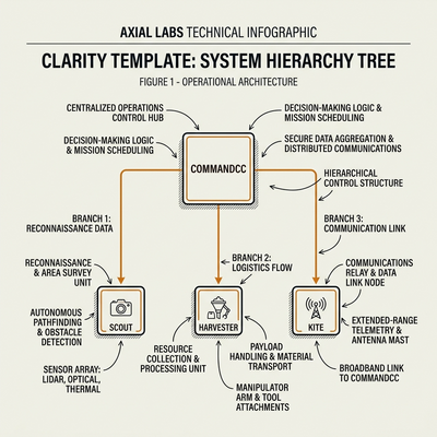 Three-tier underwater swarm fleet diagram