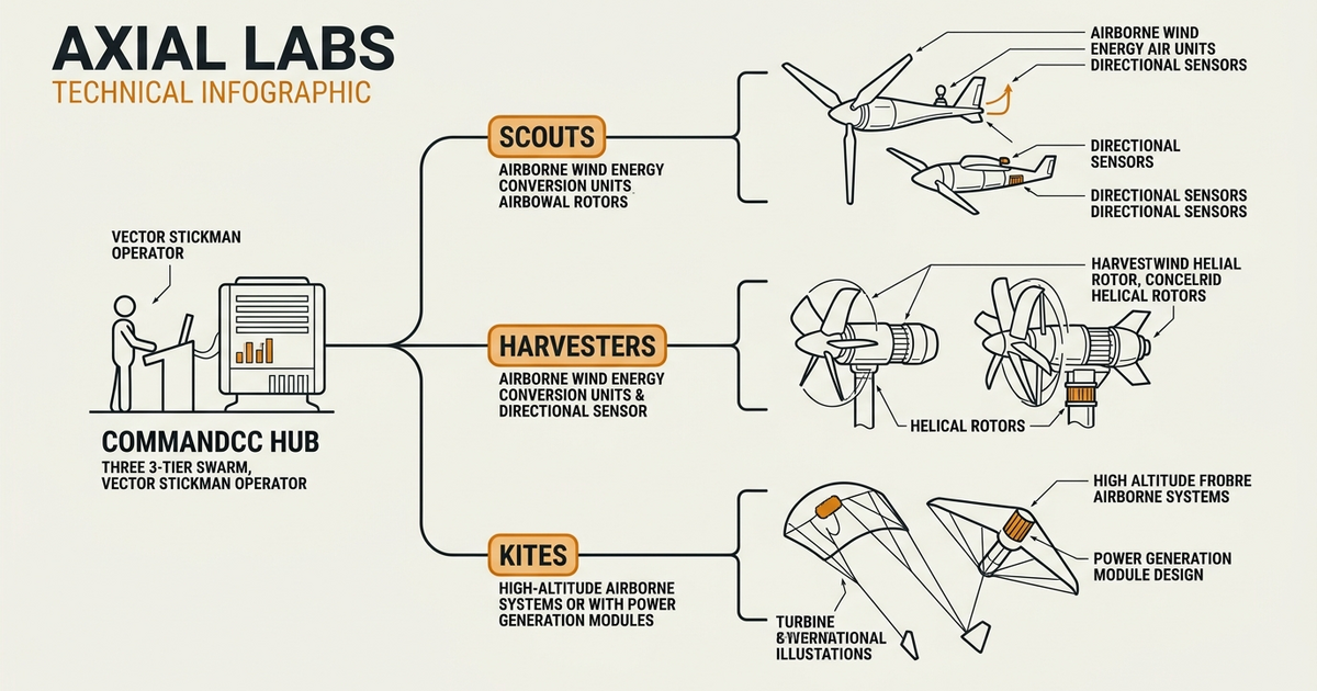 Axial Labs swarm fleet overview: three-tier underwater turbine network in the Salish Sea coordinated by CommandCC