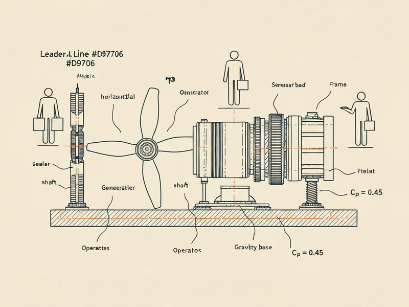 AXL horizontal-axis three-blade propeller turbine, patent-style diagram, aligned with tidal current flow